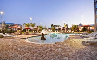 Outdoor pool at Homewood Suites By Hilton Orlando Theme Parks.