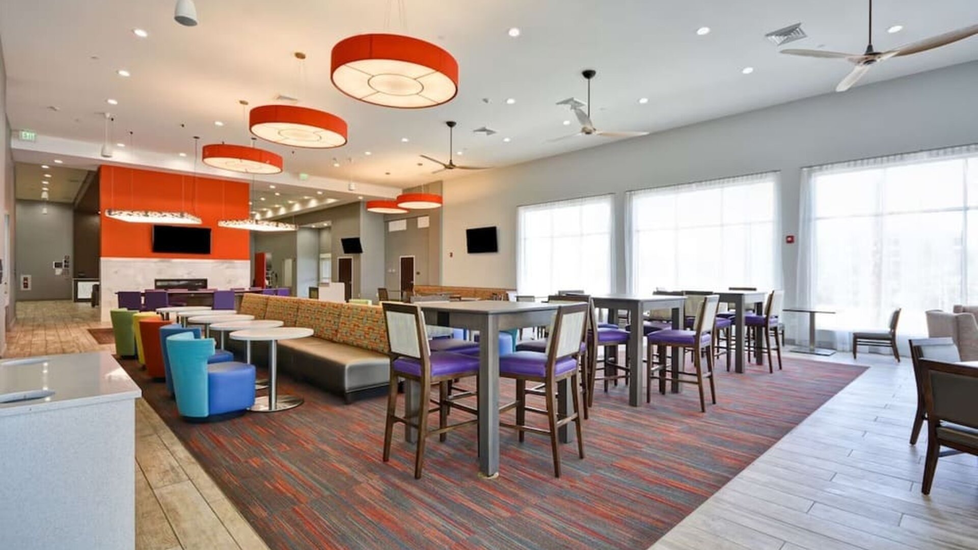 Dining room at Homewood Suites By Hilton Orlando Theme Parks.