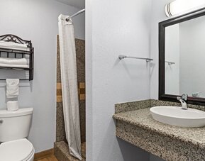 Guest bathroom at Bay Breeze Inn.