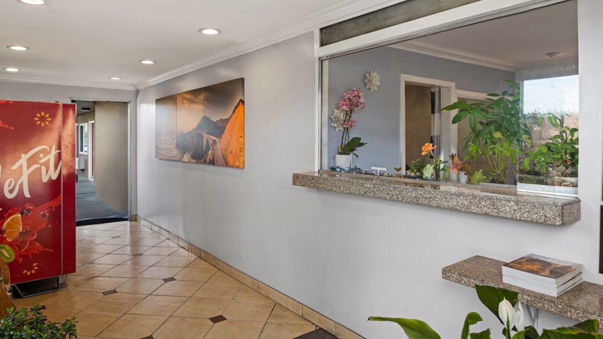 Reception desk at Bay Breeze Inn.
