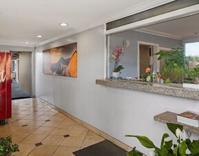 Reception desk at Bay Breeze Inn.