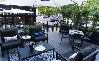 Outdoor terrace at Eurostars St. Gregory.