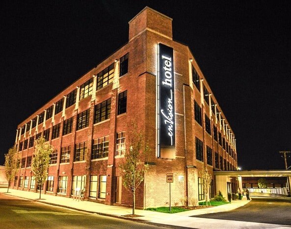 Hotel exterior at Envision Hotel Boston-Everett.