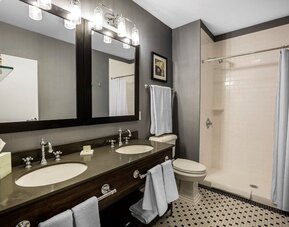 Guest bathroom at Envision Hotel Boston-Everett.