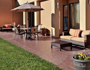 Outdoor terrace at Sonesta Select Raleigh Durham Airport Morrisville.