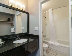 Guest bathroom at Quality Inn & Suites Vernon.