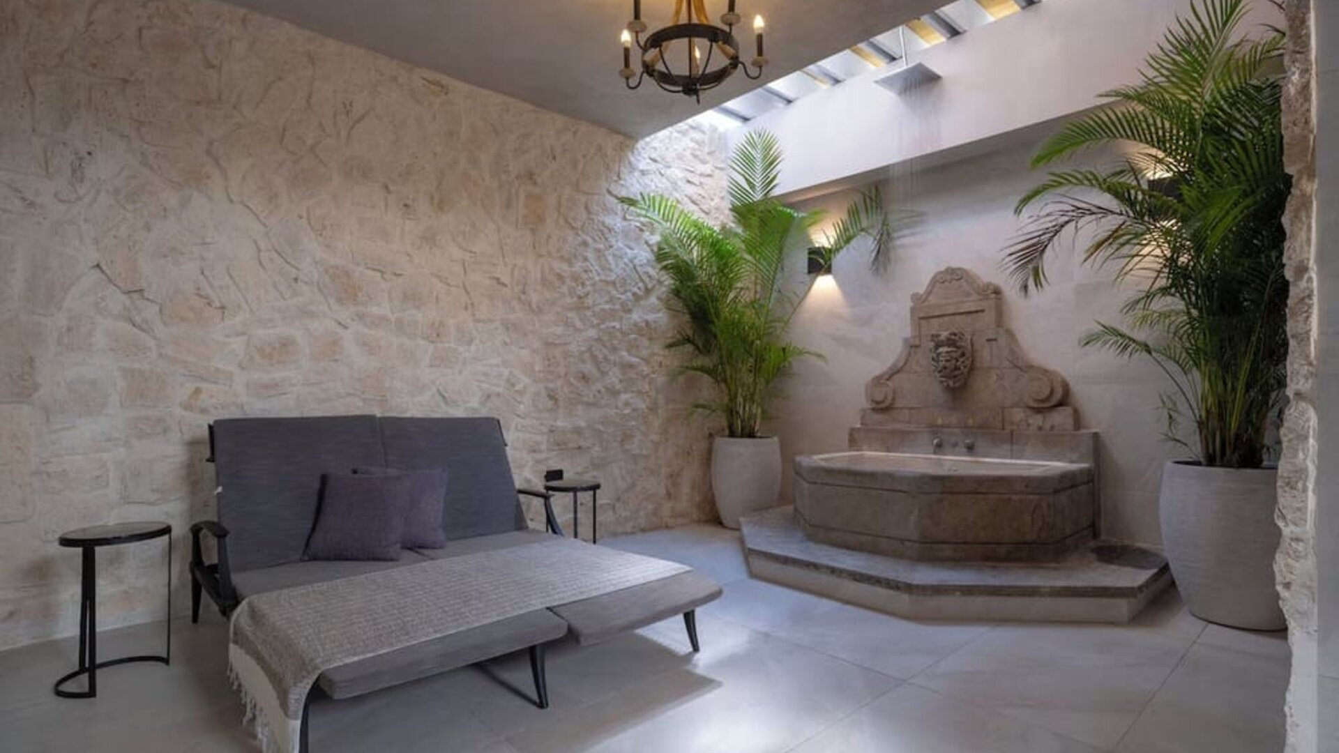 Hotel amenity hot tub at Olive Boutique Hotel.