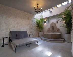 Hotel amenity hot tub at Olive Boutique Hotel.