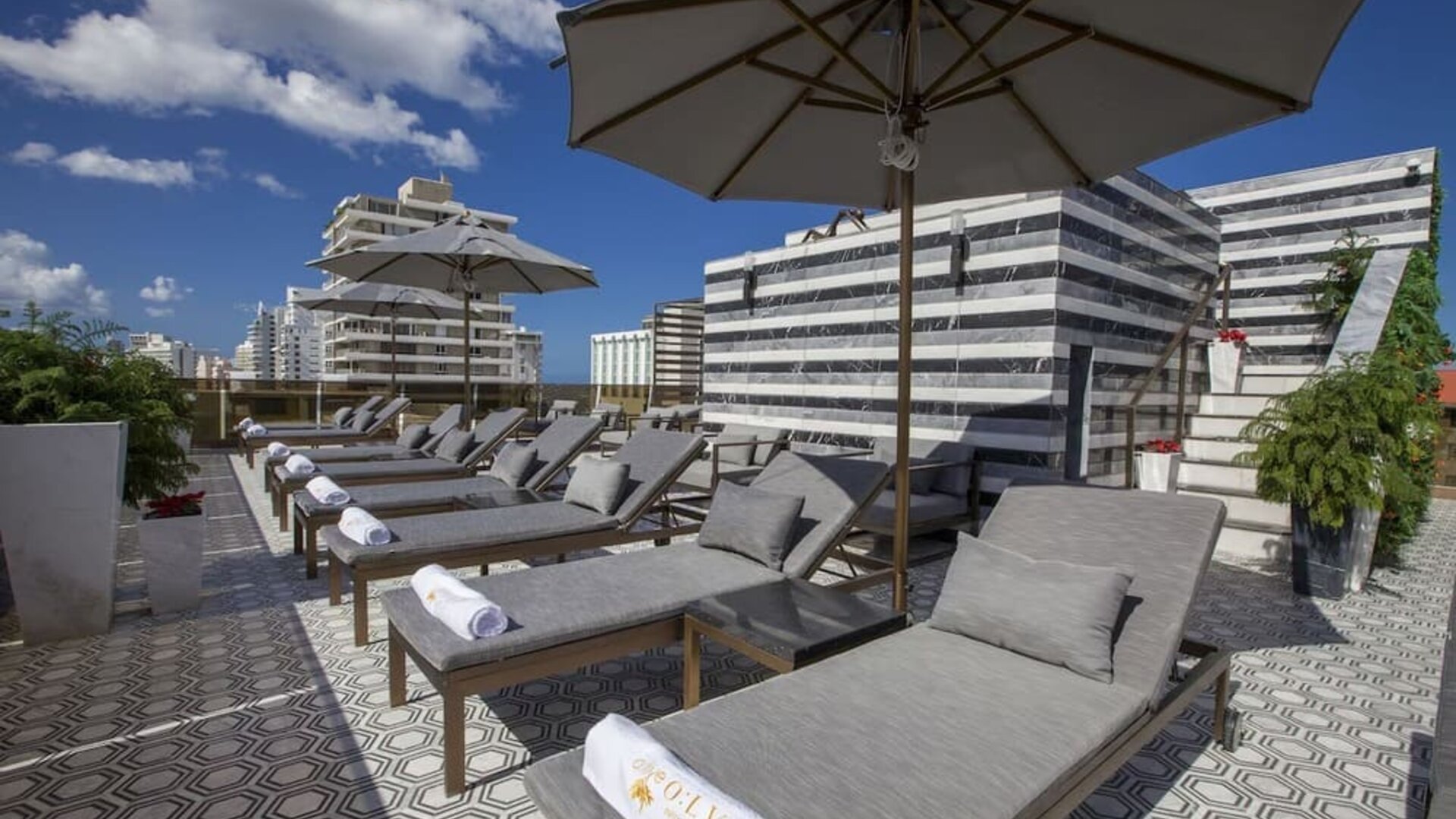 Lounge chairs at O:LV HOTEL.