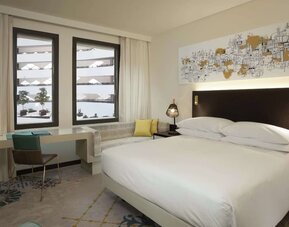 Day use room with work desk at Hilton Amsterdam Airport Schiphol.