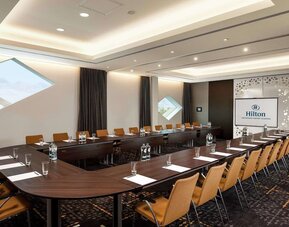 Professional meeting room at Hilton Amsterdam Airport Schiphol.