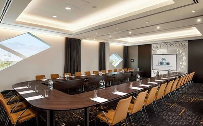 Professional meeting room at Hilton Amsterdam Airport Schiphol.