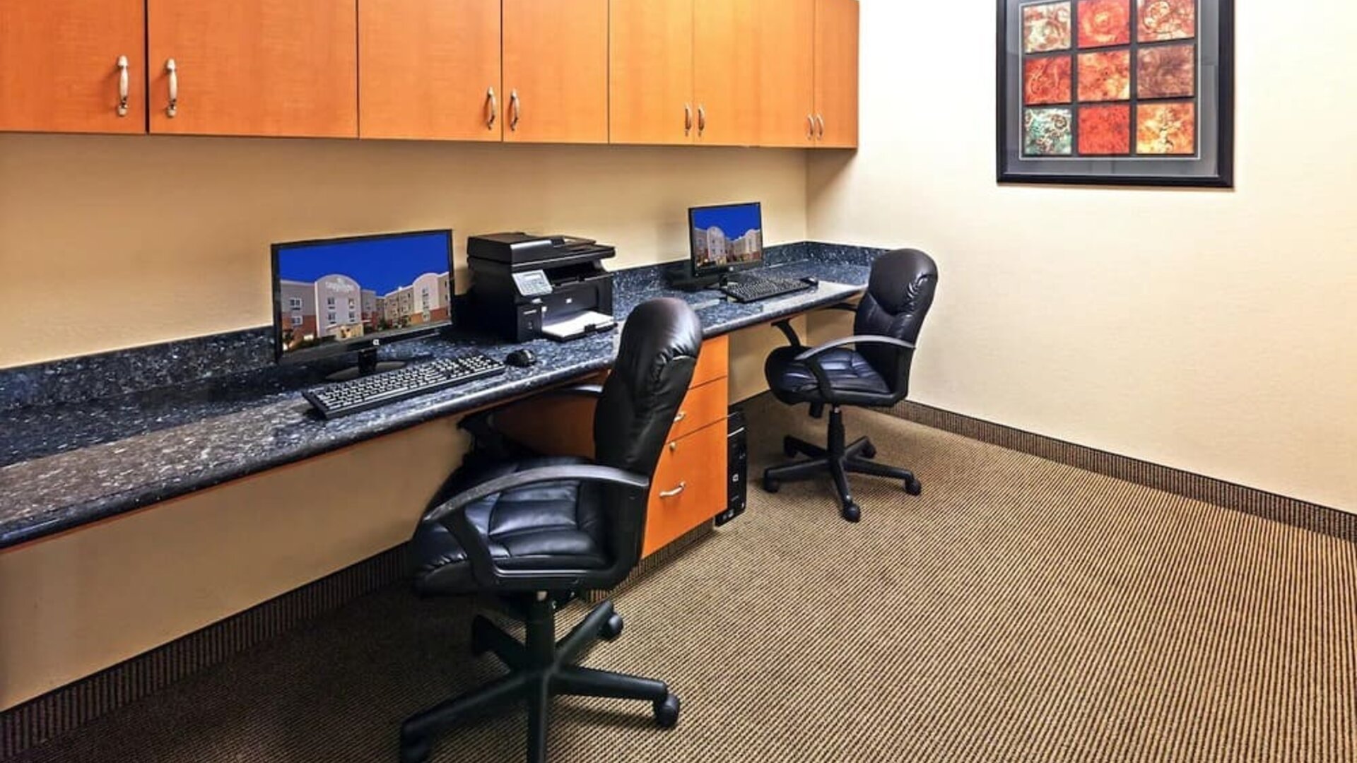 Business center at Candlewood Suites Pearland-Houston South.