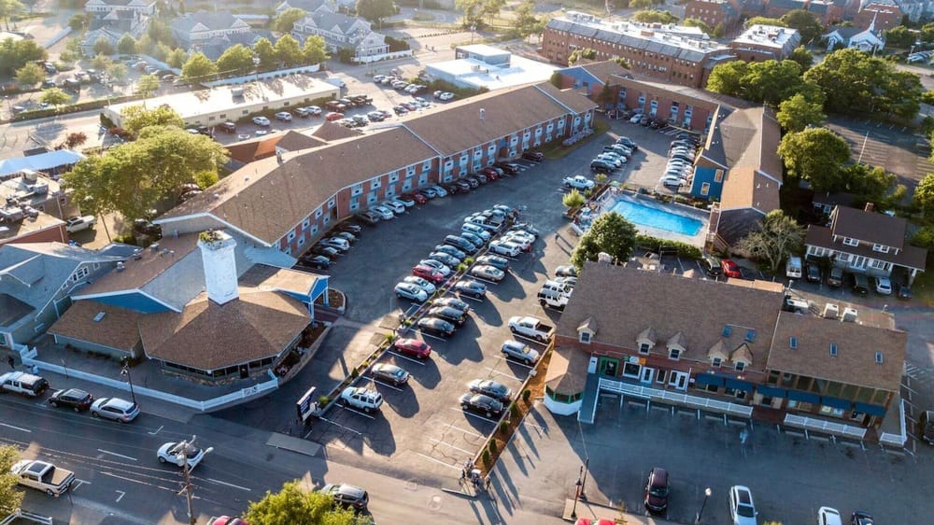 Hotel exterior at Hyannis Plaza Hotel.