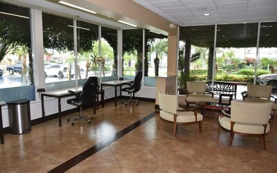 Lobby seating at Ontario Airport Inn.