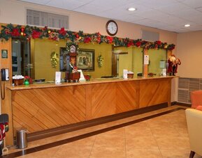 Reception desk at Ontario Airport Inn.