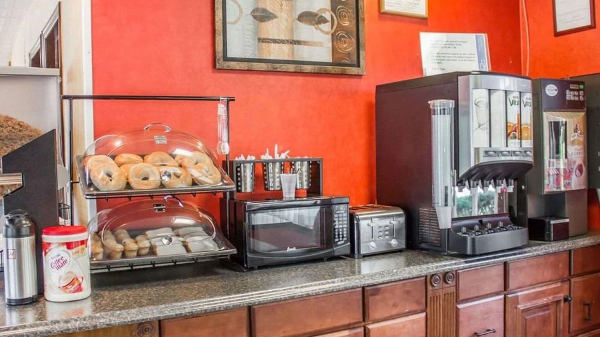 Breakfast area at Rodeway Inn Huntington Station.