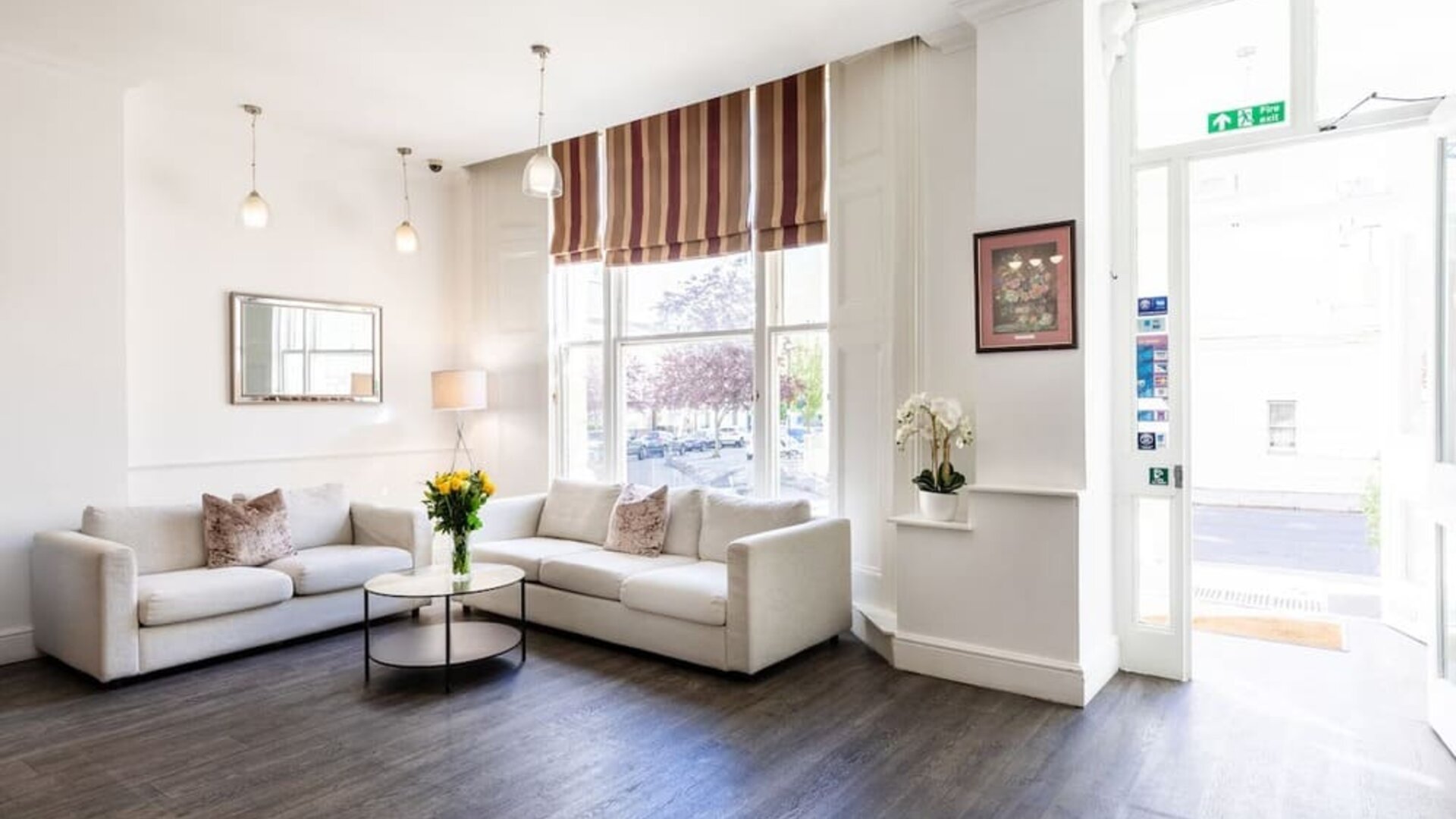 Lobby seating at The Chapter - Leisure Inn Hotel.