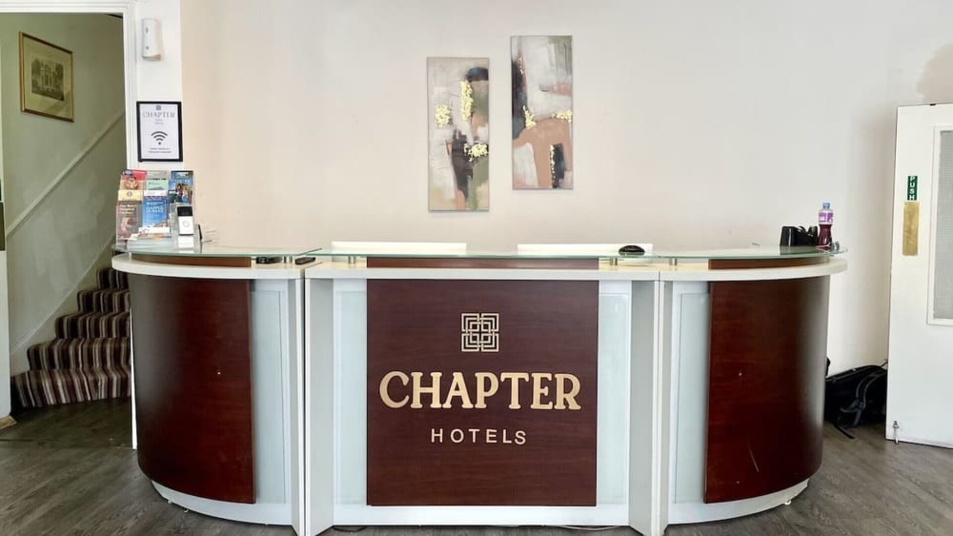 Front desk at The Chapter - Leisure Inn Hotel.