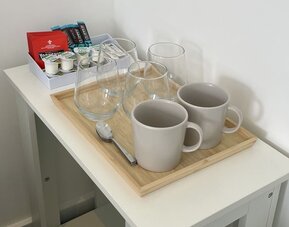 Coffee station at The Chapter - Leisure Inn Hotel.