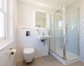 Guest bathroom at The Chapter Hotels - J Hyde Park.