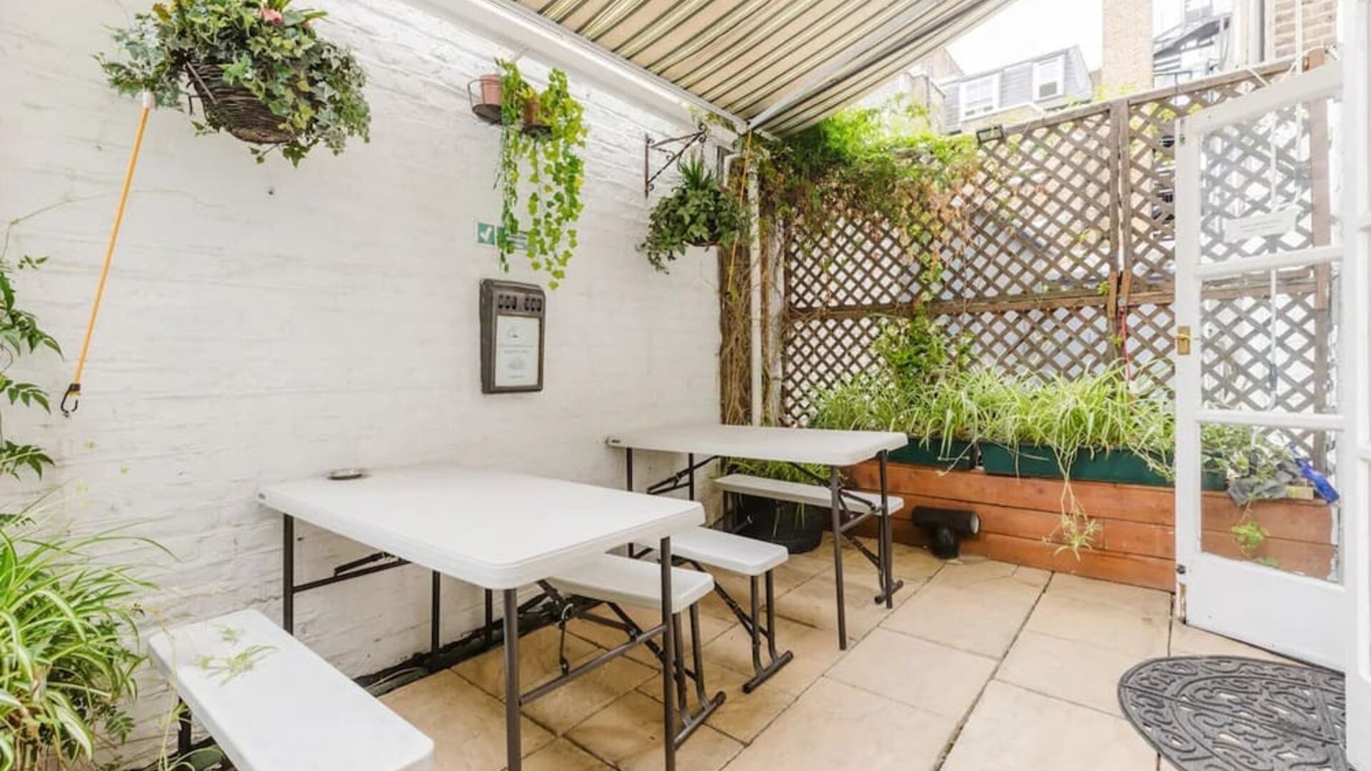 Garden terrace at The Chapter Hotels - Falcon Hotel.