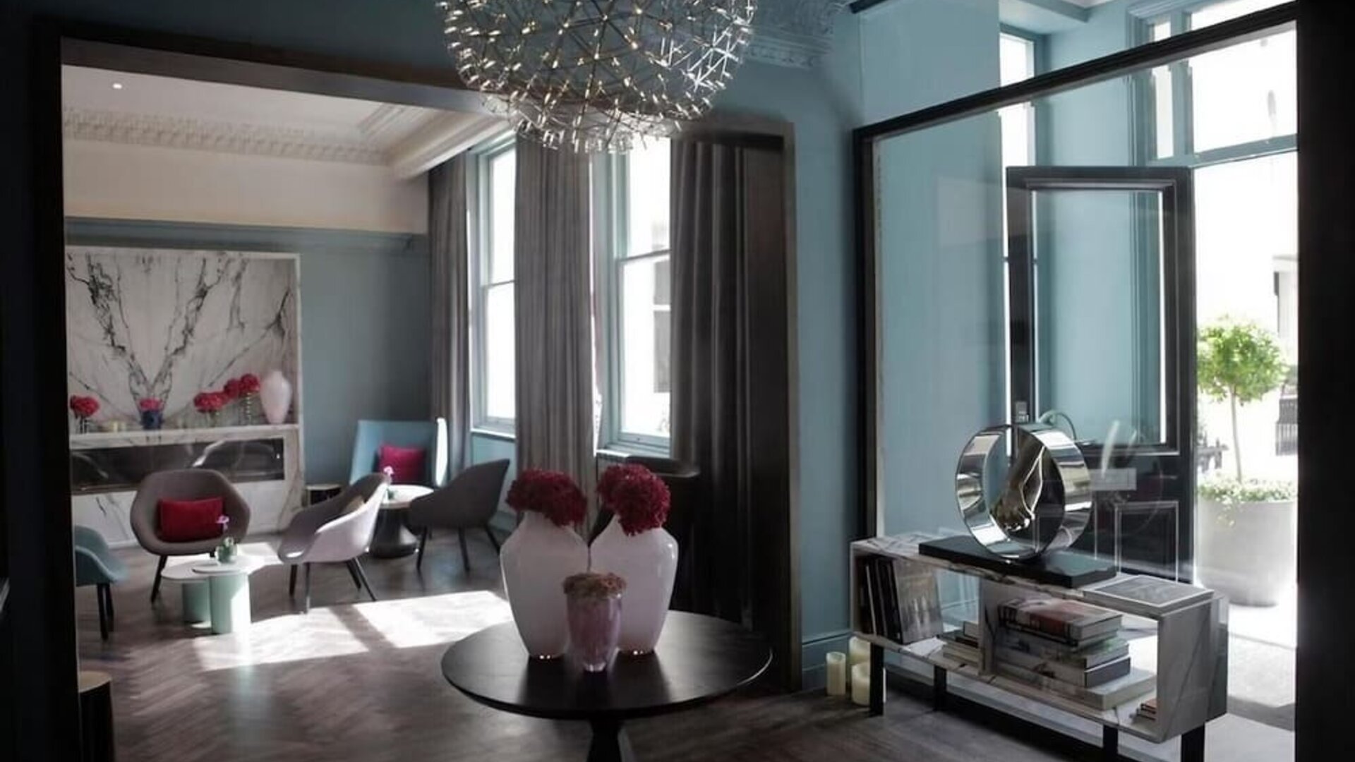 Lobby seating at The Chapter Lancaster Gate.