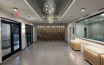 Reception hall at Palace Inn Blue 290 W 43rd & Bingle Rd.