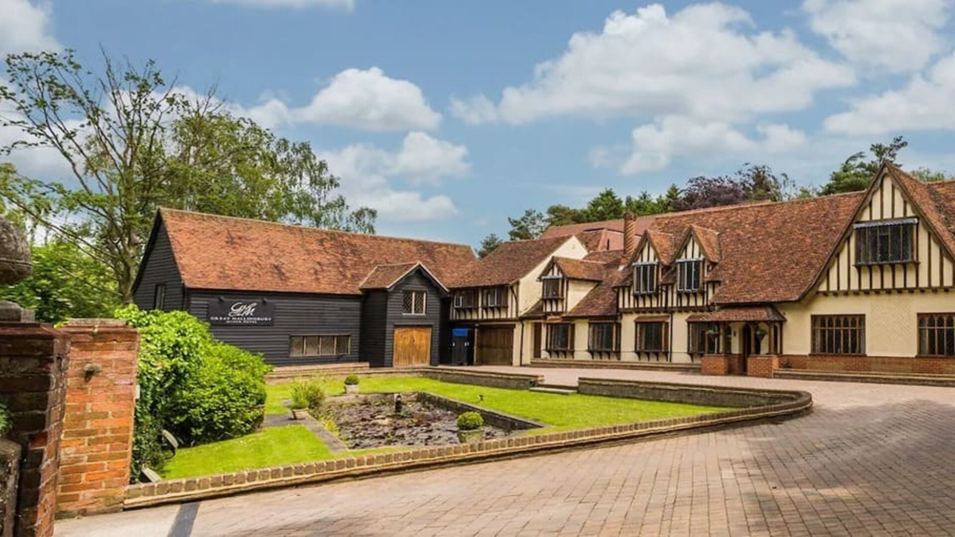 Hotel exterior at The Great Hallingbury Manor.