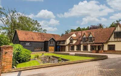 Hotel exterior at The Great Hallingbury Manor.