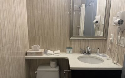 Guest bathroom at Grandview Hotel New York.