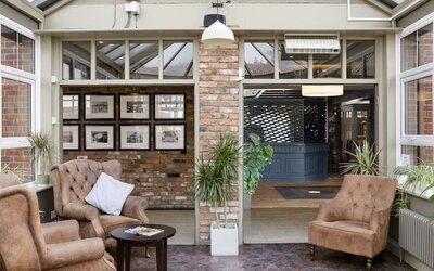 Indoor lounge at Dragonfly Hotel Bury St Edmunds.
