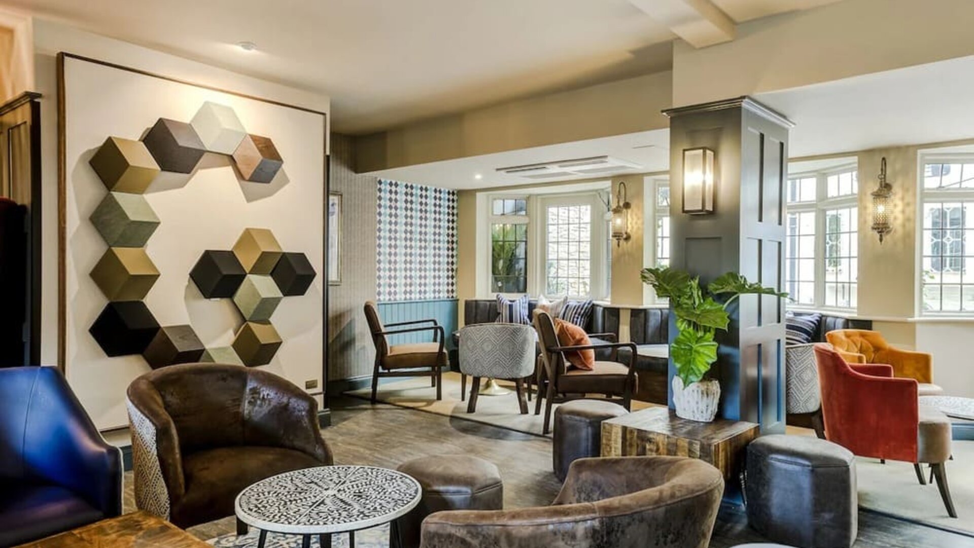 Lounge area at The George Hotel - Surya Hotels.