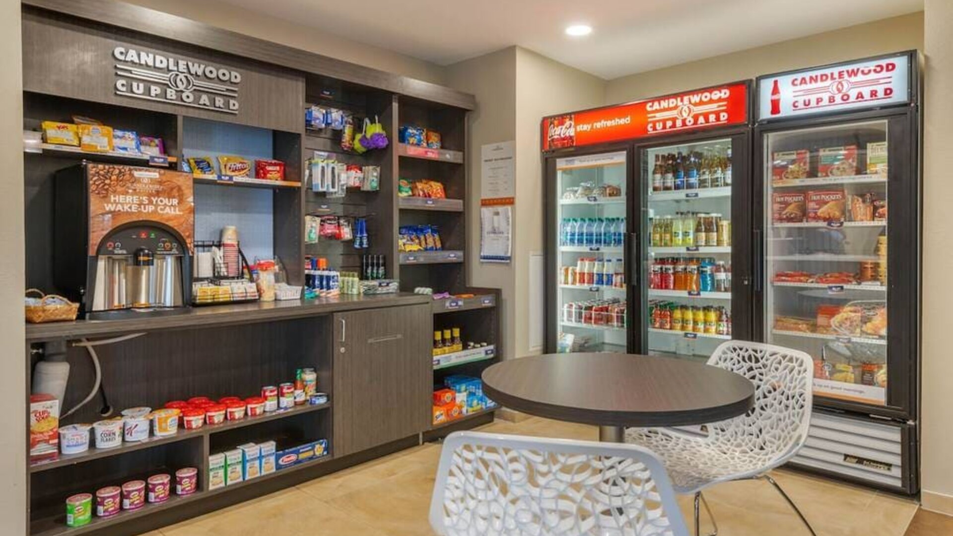 Snack bar at Candlewood Suites Fort Myers/Sanibel Island.