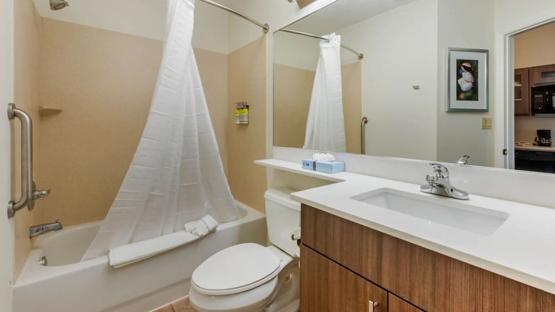 Guest bathroom at Candlewood Suites Fort Myers/Sanibel Island.