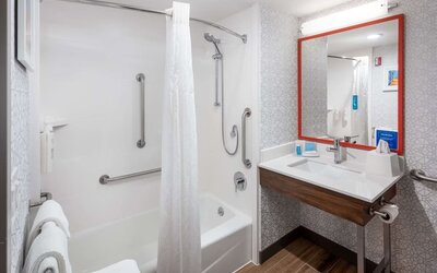 Guest bathroom at Hampton Inn Joliet - I-55.