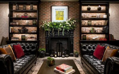 Lobby seating at Arthouse Hotel NYC.