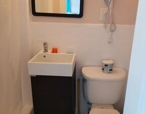 Bathroom at Jones Beach Hotel.