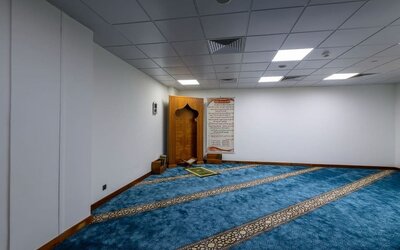 Mosque area in temple with prayer mat at DoubleTree By Hilton Jeddah Al Andalus Mall.