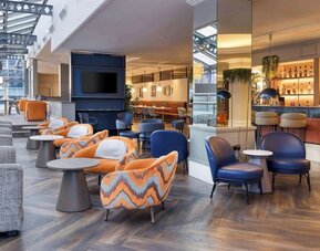 Hotel bar at Hilton Leeds City.