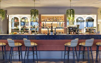 Hotel bar at Hilton Leeds City.
