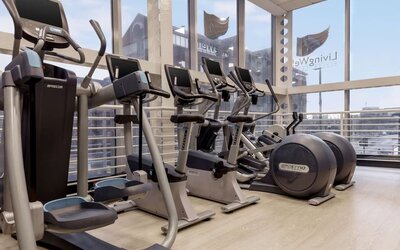 Fitness center at Hilton Leeds City.