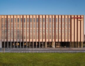 Hotel exterior at Hampton By Hilton Riga Airport.