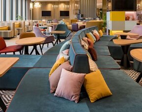 Hotel bar and lounge at Hampton By Hilton Riga Airport.