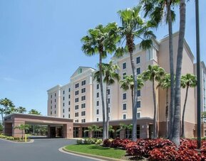 Property exterior at Embassy Suites By Hilton Orlando Airport.