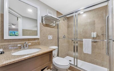 Bathroom at Rodeway Inn & Suites Fort Lauderdale Airport & Cruise Port.