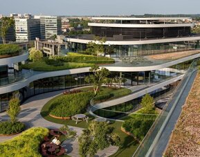 Hotel exterior at Hilton Garden Inn Brussels Airport.