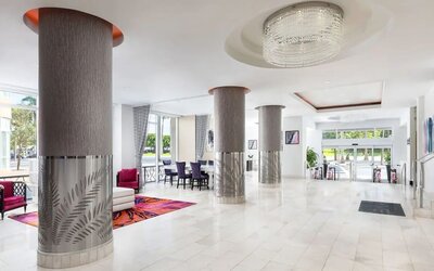 Lobby at YVE Hotel Miami.
