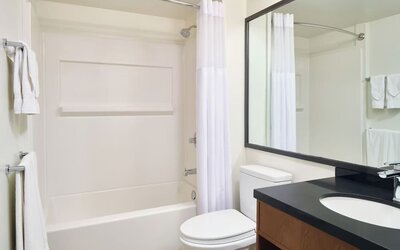 Bathroom at Pagoda Hotel.
