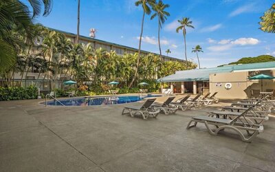 Sun loungers at Airport Honolulu Hotel, Trademark Collection By Wyndham.